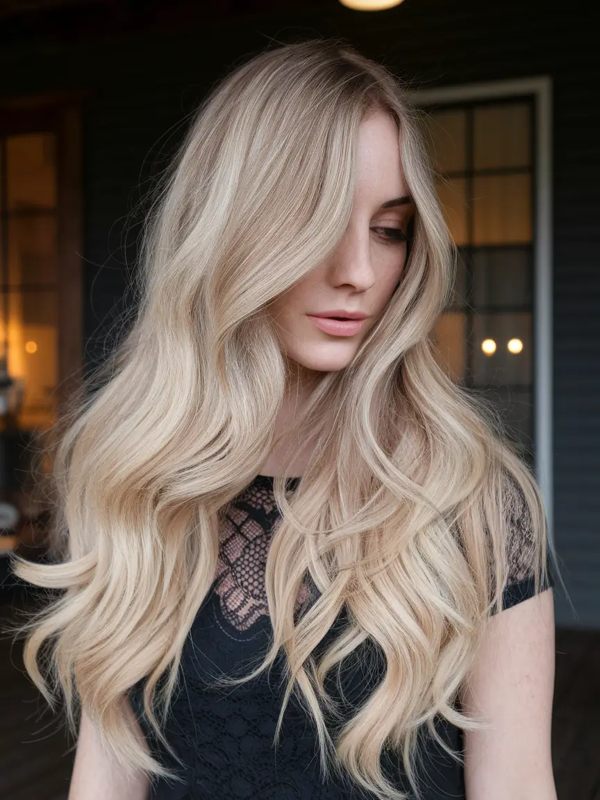 Hair Colors Ideas for Winter 2025-2026 Butter Blonde with Flowing Texture