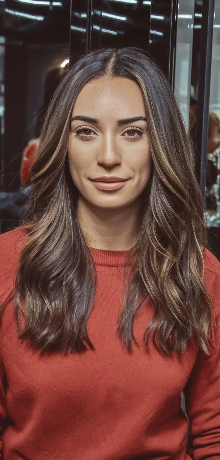 Hair Colors Ideas for Winter 2025-2026 Classic Brunette with Light Face-Framing Highlights