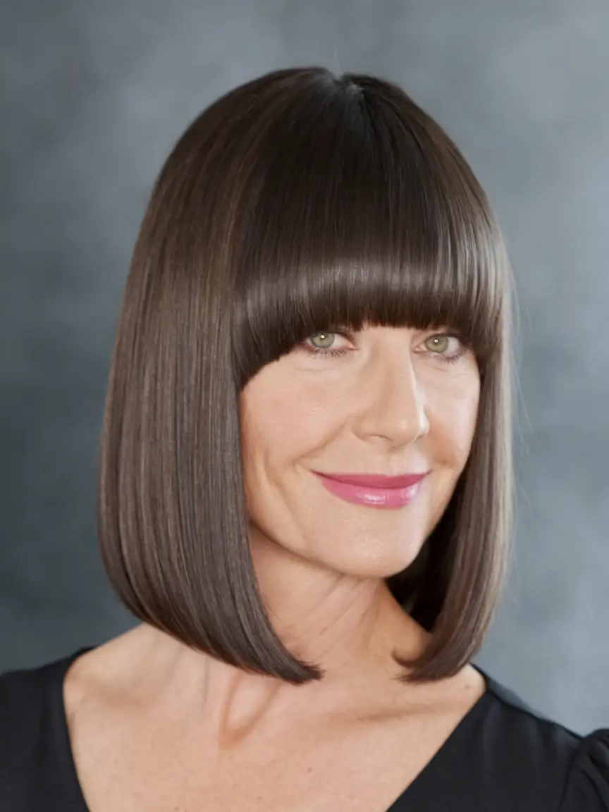 Haircuts for Women Over 40 Winter 2025–2026 Precision Blunt Bob with Glossy Finish