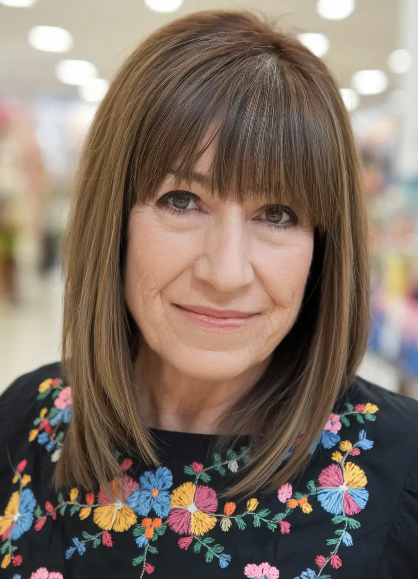 Haircuts for Women Over 40 Winter 2025–2026 Soft Lob with Subtle Bangs