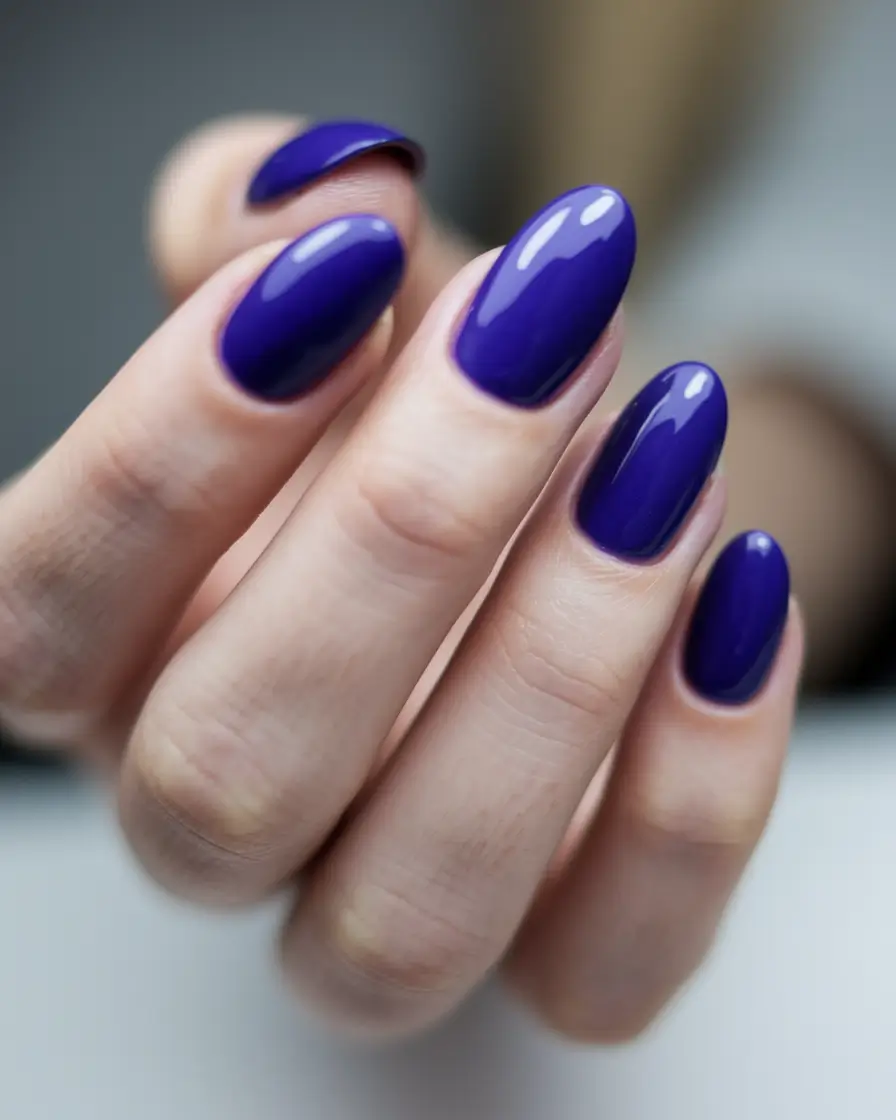 Modern Classy Winter Nails 2025-2026 Deep Midnight Blue Elegance