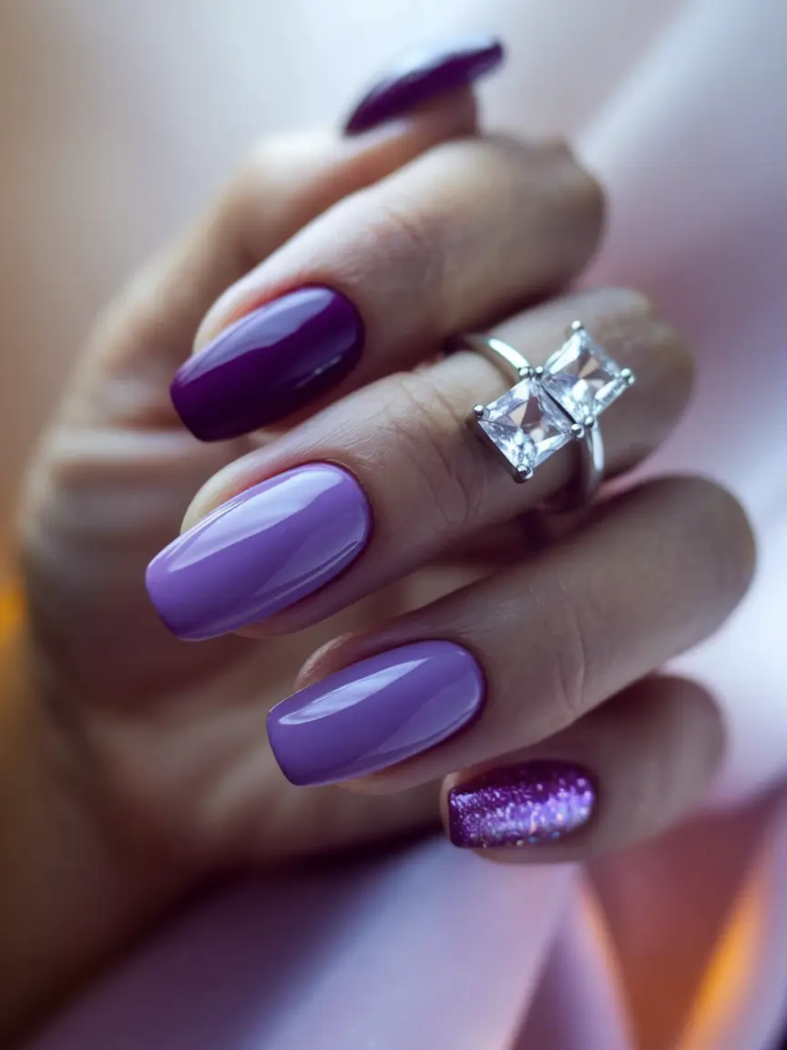 Modern Classy Winter Nails 2025-2026 Lavender Luxe Mix
