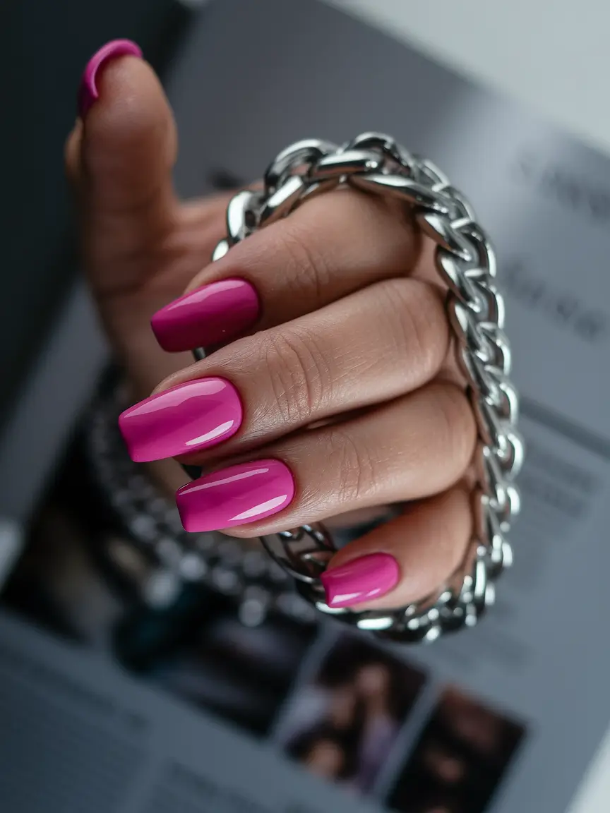 Modern Classy Winter Nails 2025-2026 Fuchsia Power Statement