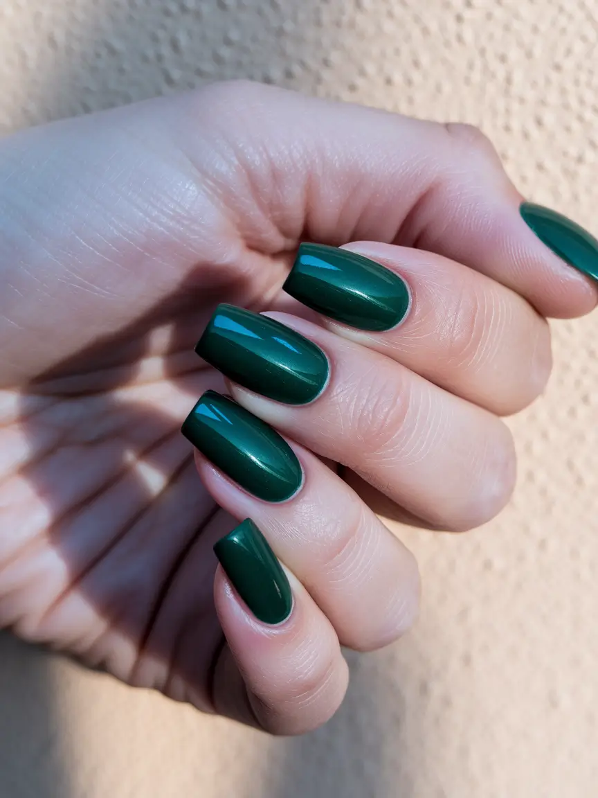 Modern Classy Winter Nails 2025-2026 Evergreen Sophistication