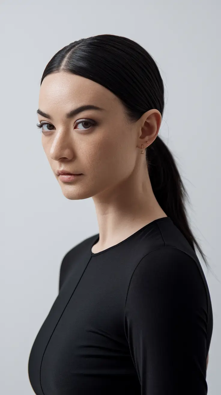 New haicuts ideas October 2025 Sleek Low Ponytail with Sharp Part