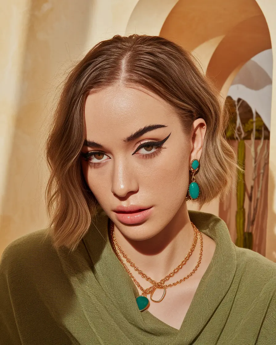 New haicuts ideas October 2025 Soft Wavy Bob with Golden Undertones