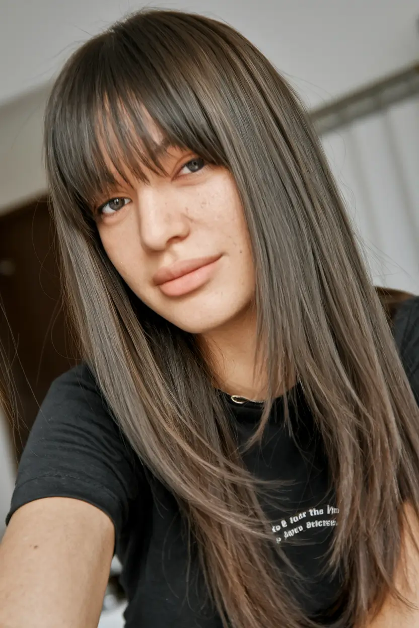 New haicuts ideas October 2025 Layered Cut with Soft Curtain Bangs