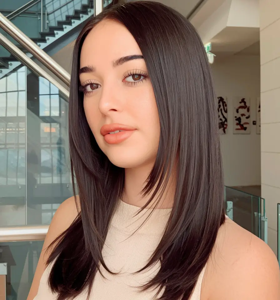 October hair color ideas – fall trends for 2025 Sleek Jet Black Lob