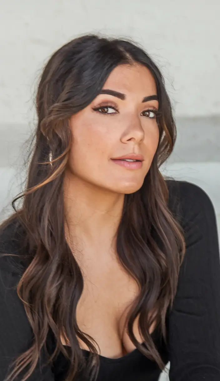 October hair color ideas – fall trends for 2025 Chocolate Waves with Subtle Ribbons