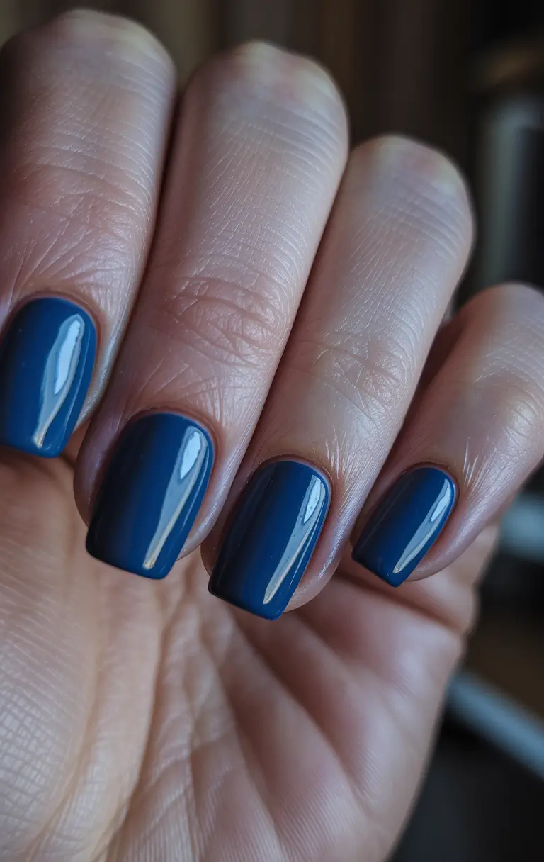 October nails design – fall trends for 2025 Deep Midnight Blue