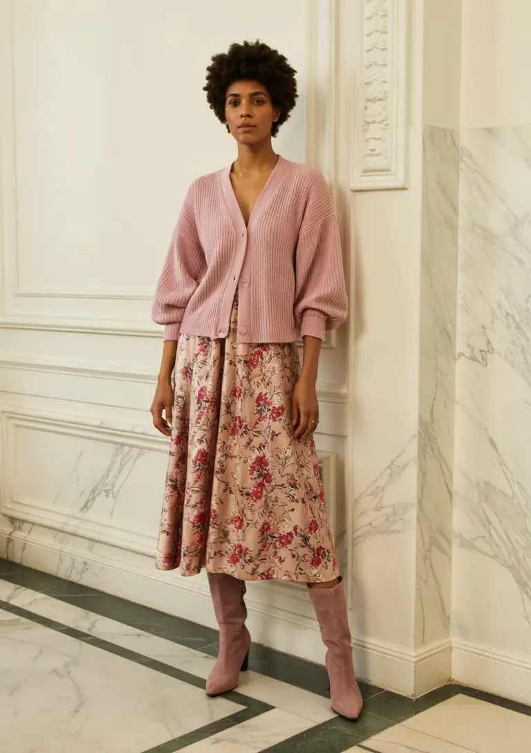 October outfits ideas 2025 Romantic Knit Skirt Combo