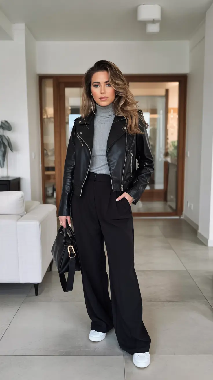 October outfits ideas 2025 Leather Knit Balance