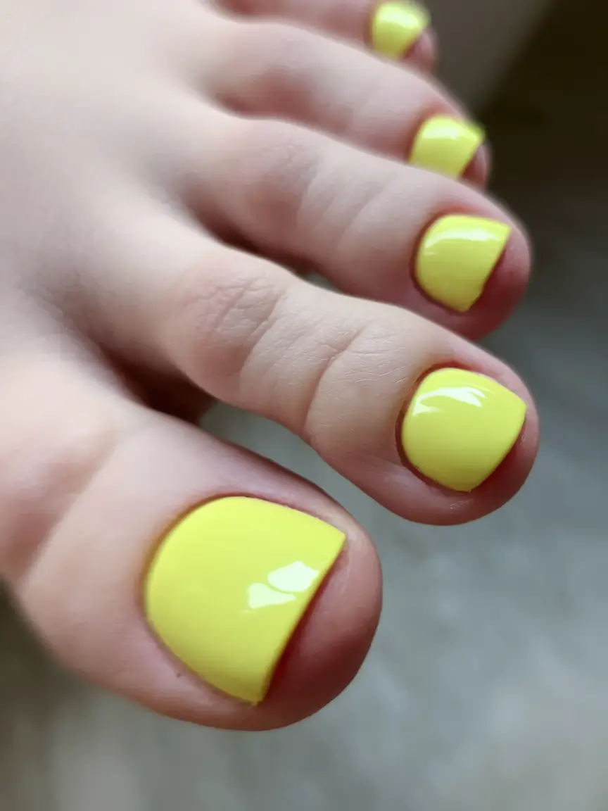 October toe nails ideas 2025 Sunny Yellow Glow