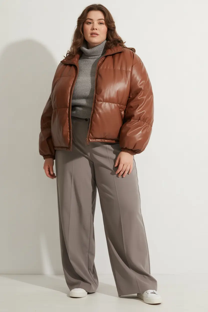 Plus Size Capsule Wardrobe Winter 2025–2026 Polished Comfort in Brown and Gray