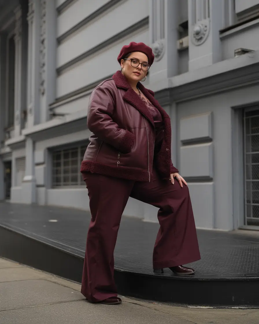 Plus Size Capsule Wardrobe Winter 2025–2026 French Charm in Burgundy Layers