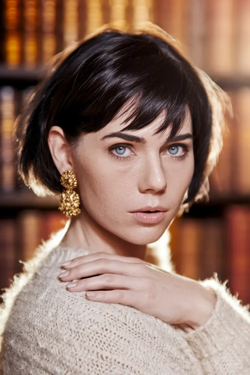 short winter haircuts for women Playful Pixie-Bob with Choppy Fringe