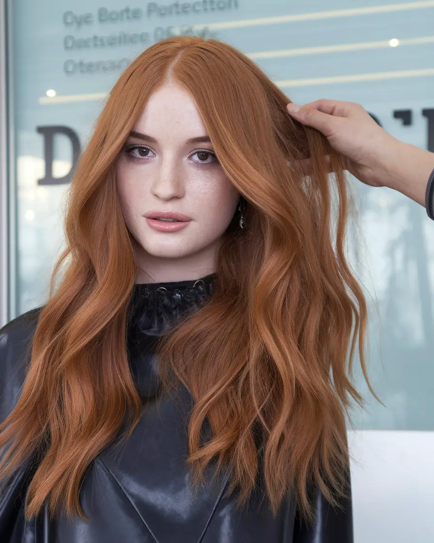 copper red long waves haircut winter 2025 2026
