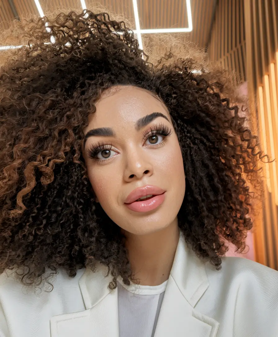 Trending Hair Colors Winter 2025-2026 Bold Curls with Dimensional Brunette