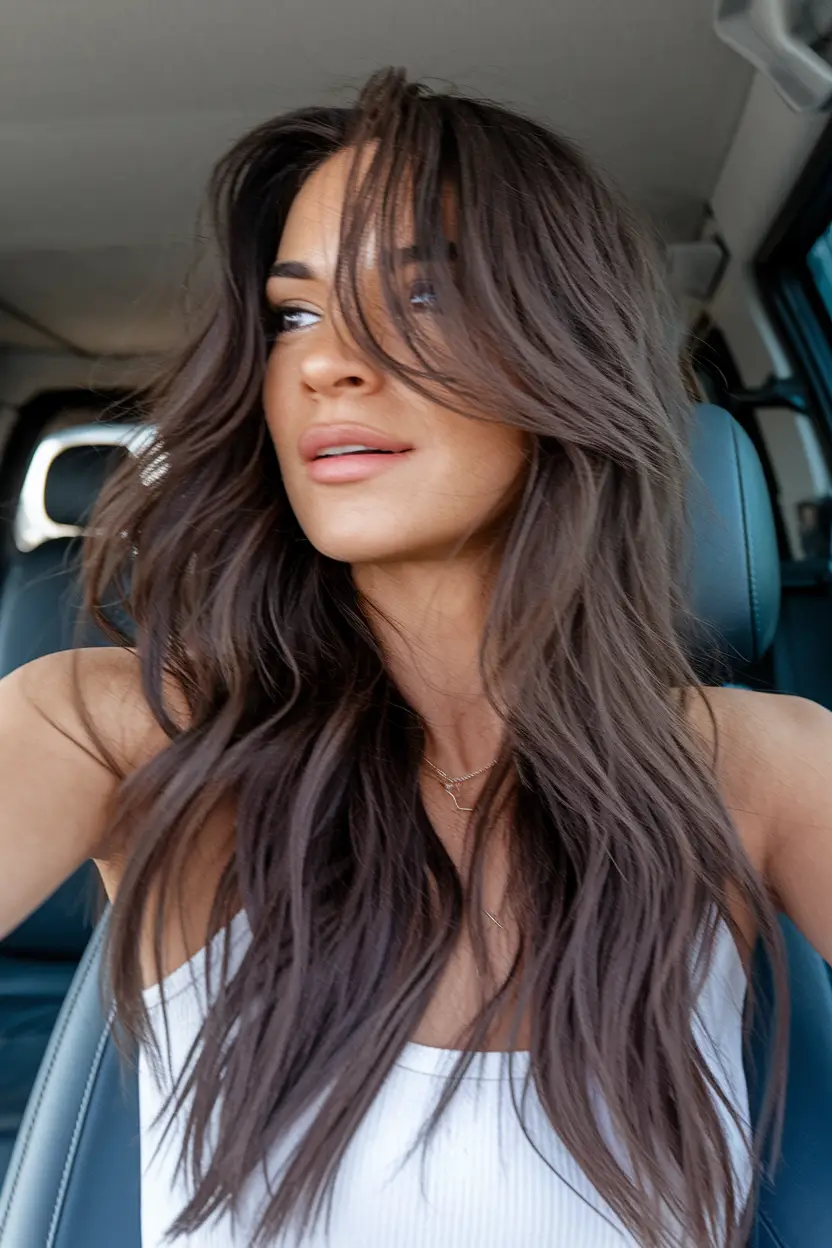 Trending Hair Colors Winter 2025-2026 Smoky Ash Brunette