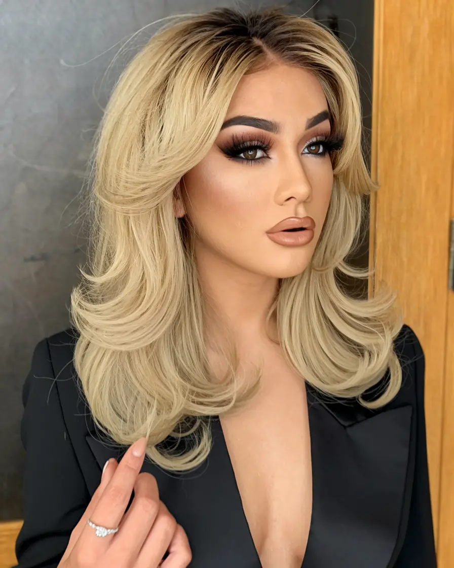 Trending Hair Colors Winter 2025-2026 Voluminous Honey Blonde Layers