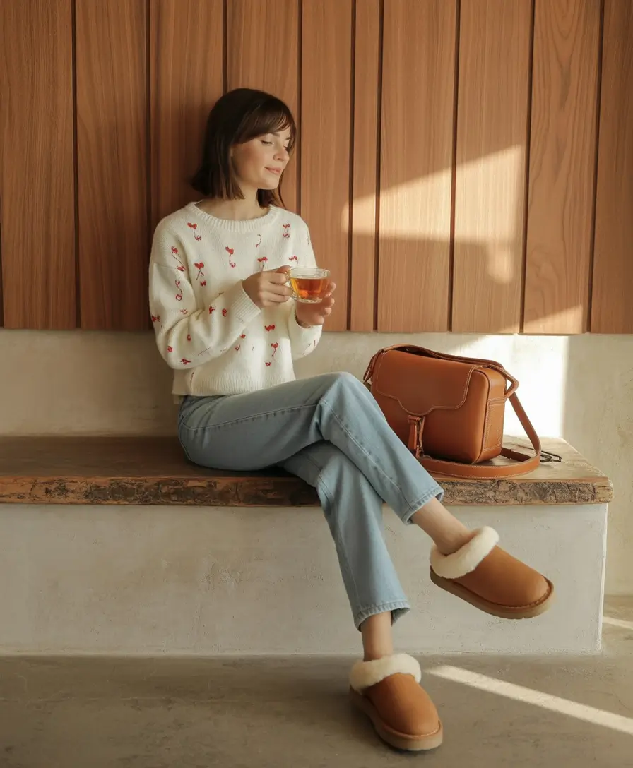 Trendy Uggs Outfit for Winter 2025 - 2026 Cozy and Playful with Light Denim