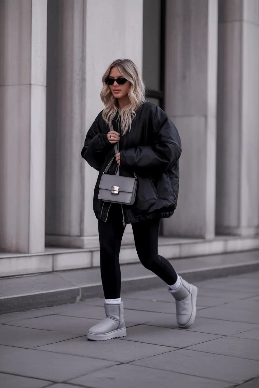 Trendy Uggs Outfit for Winter 2025 - 2026 Monochrome Chic in Grey