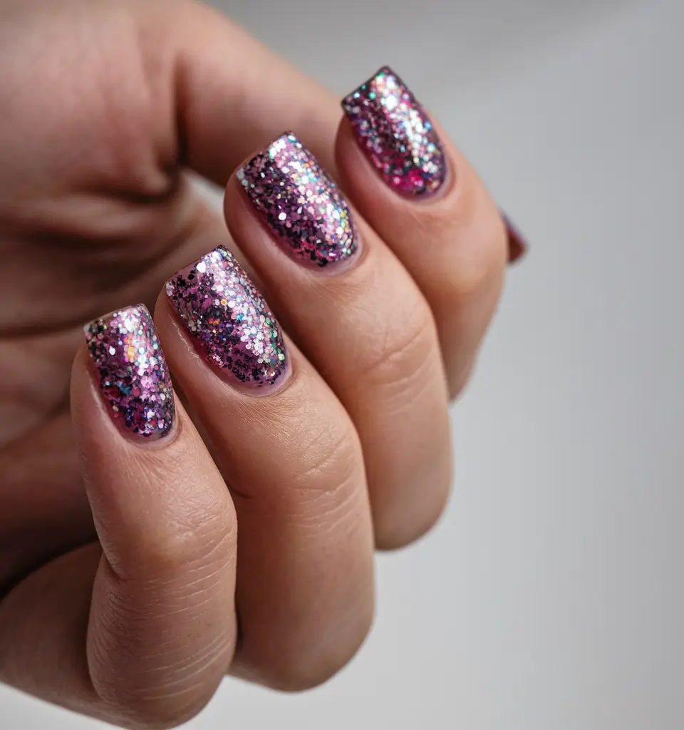 Trendy Winter Dip Nails 2025-2026 Glitter-Drenched Glam