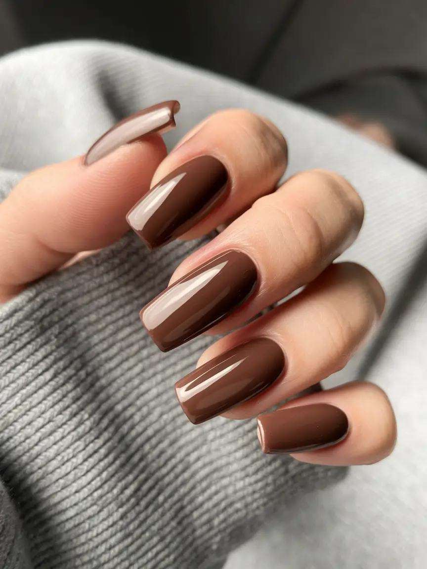 Trendy Winter Dip Nails 2025-2026 Mocha Luxe