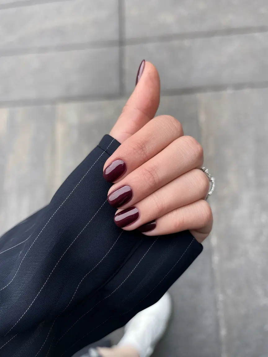 Trendy Winter Dip Nails 2025-2026 Burgundy Chic
