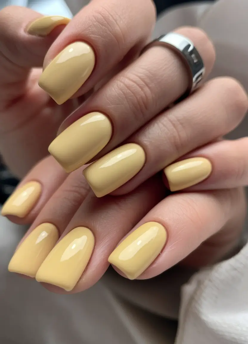 Trendy Winter Dip Nails 2025-2026 Buttercream Yellow Elegance