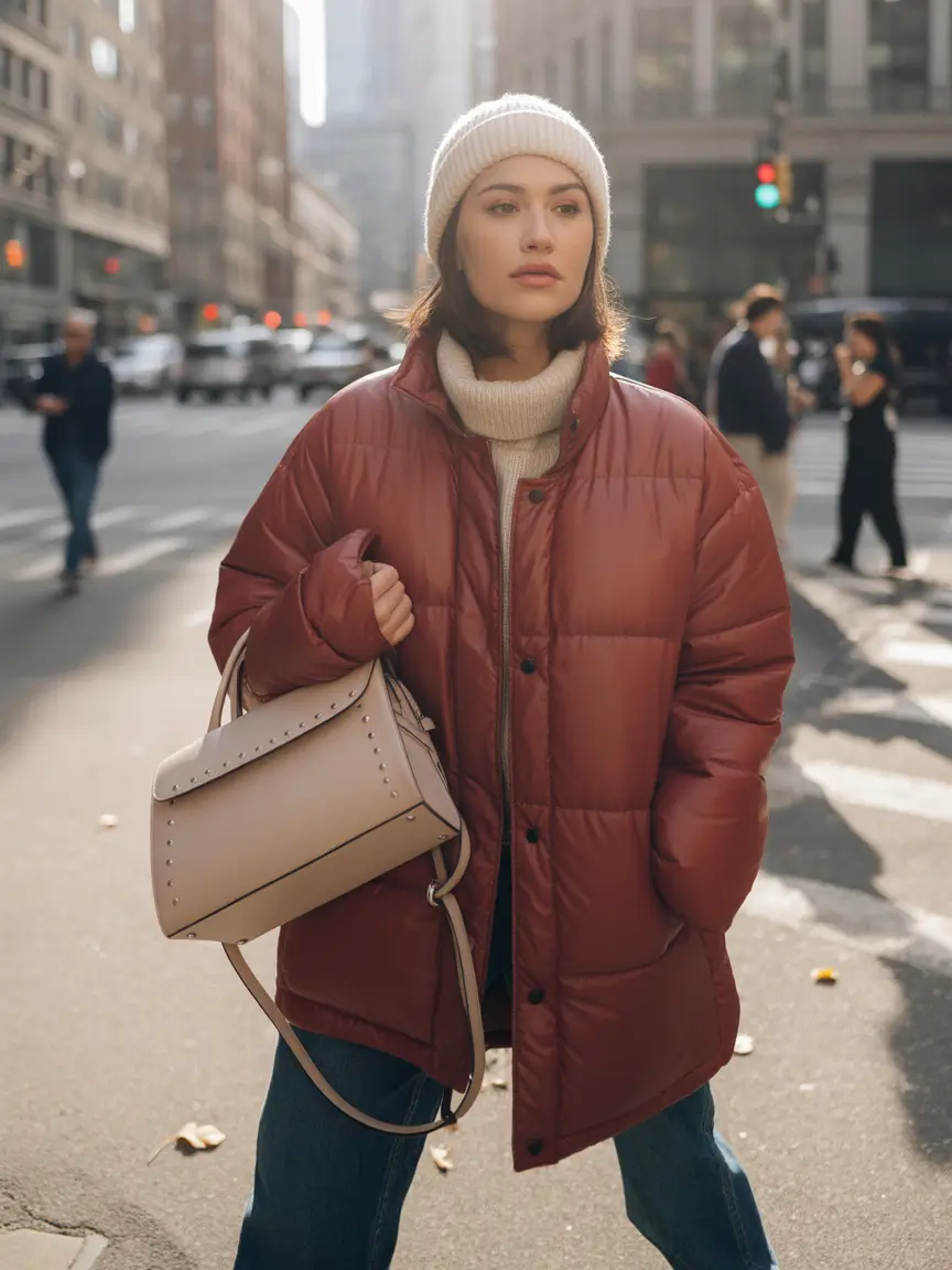 Trendy Winter Fits 2025-2026 Outfit Ideas City Stroll in Puffy Comfort