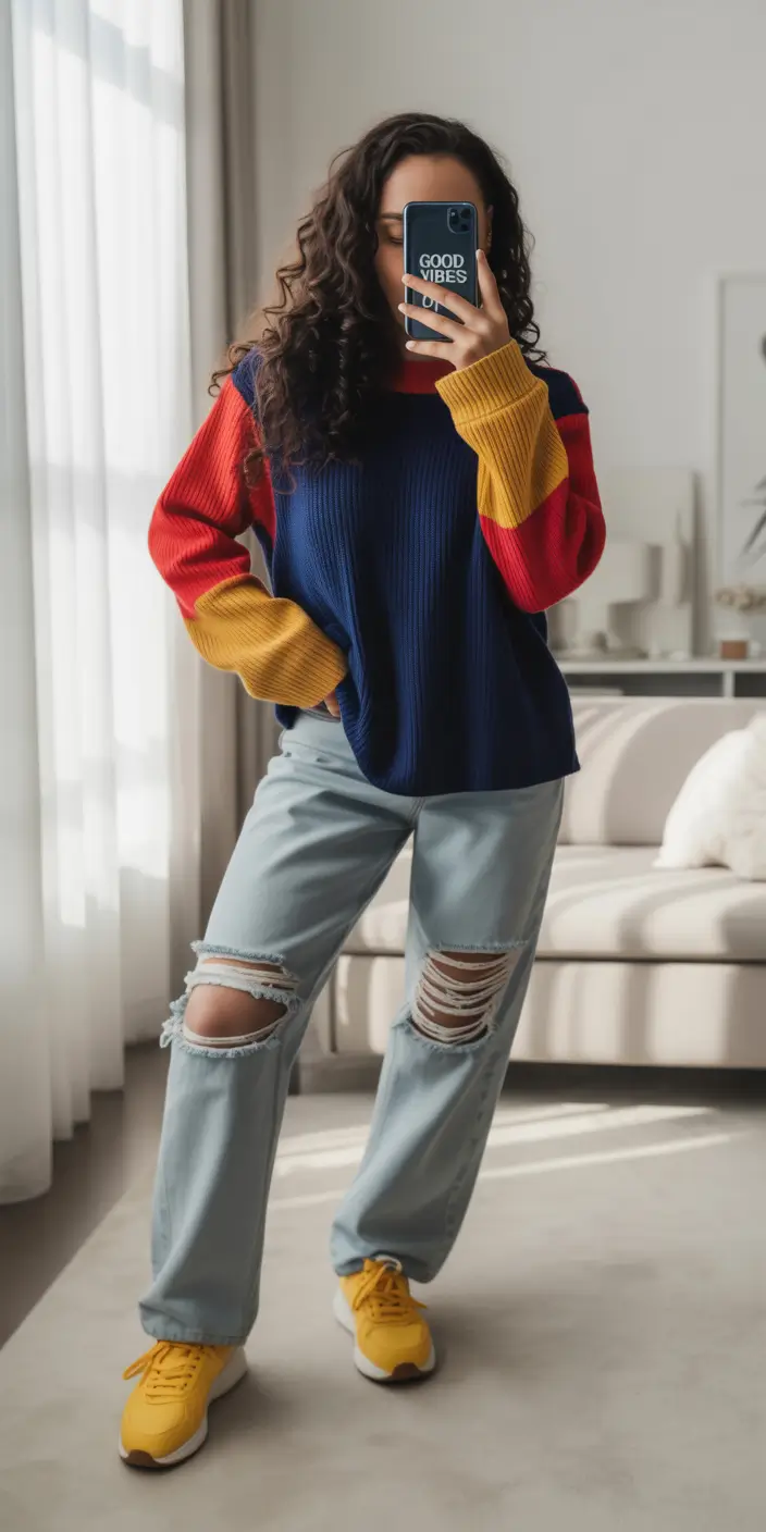 Trendy Winter Fits 2025-2026 Outfit Ideas Colorblock Playfulness