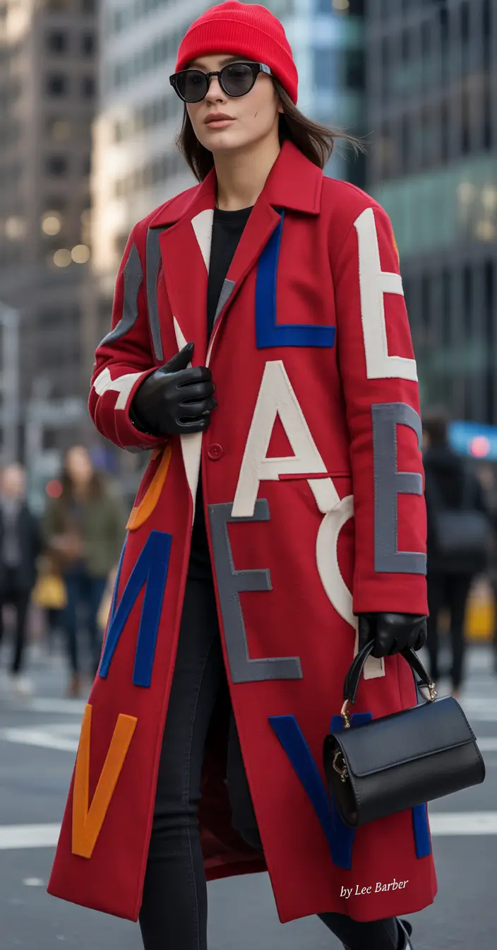 Trendy Winter Outfit Ideas 2025–2026 Statement Coat in Bold Red