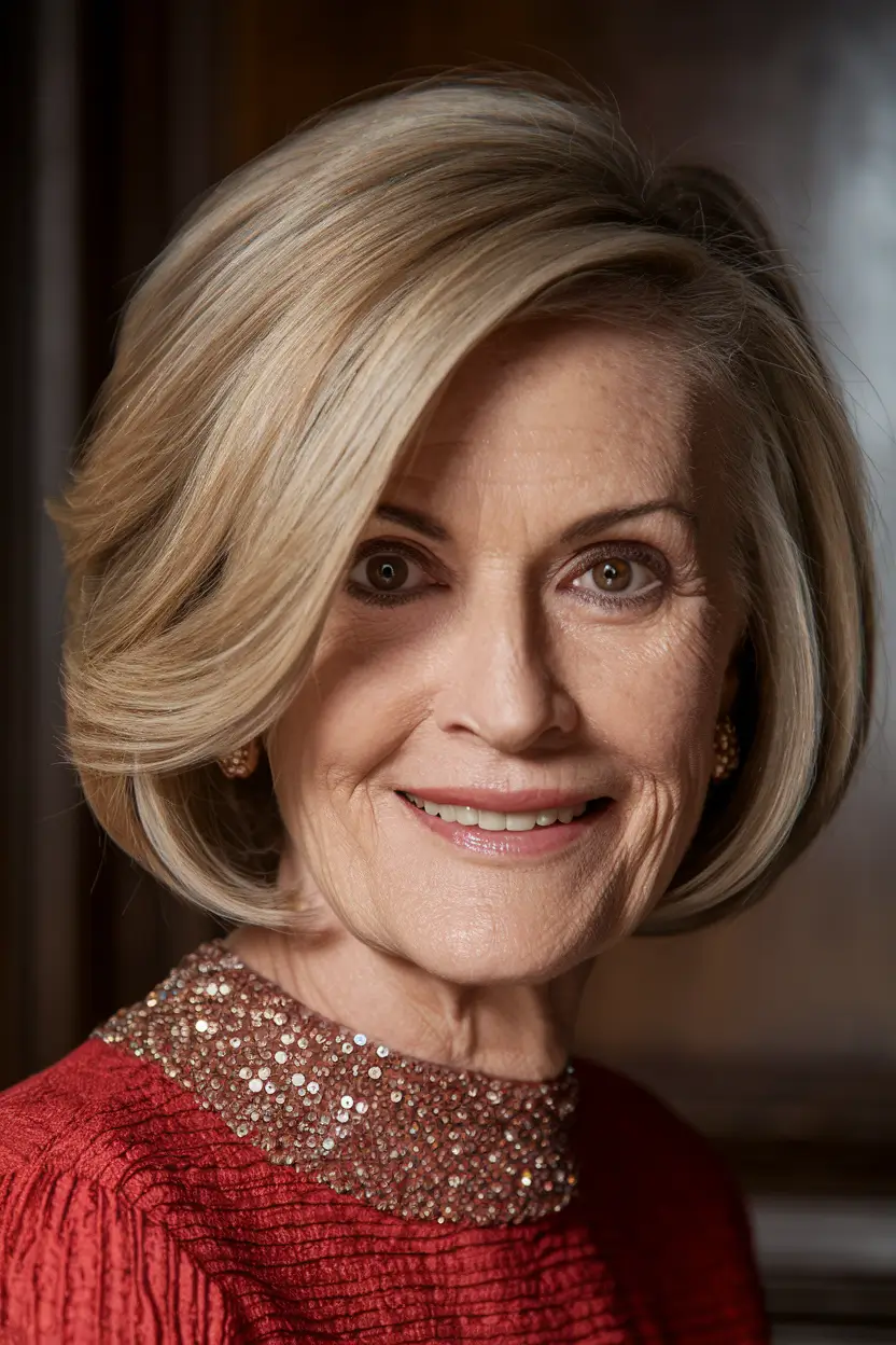 Winter 2025 / 2026 Haircuts for 60+ Women Chic Layered Blonde Bob