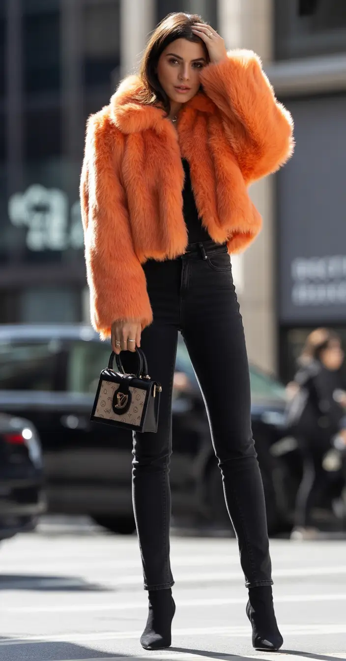 Winter 2025 Trendy Outfit Inspiration Bold Faux Fur Energy