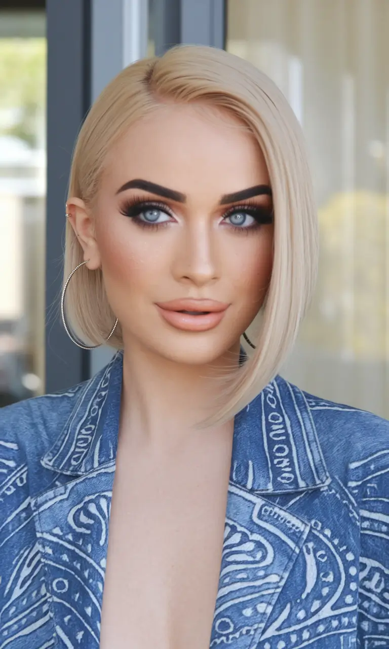 winter bob haircuts ideas 2025 2026 Asymmetrical Blonde Drama