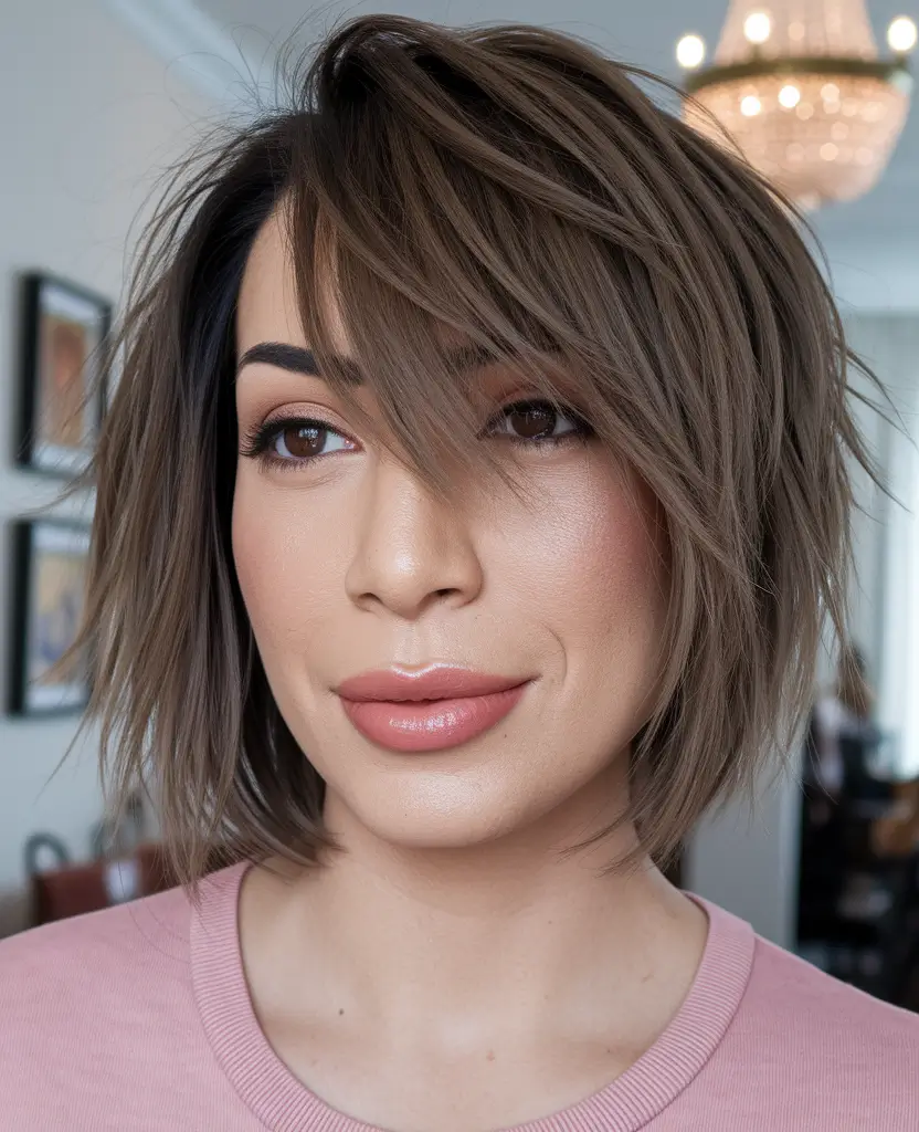 winter bob haircuts ideas 2025 2026 Textured Tousled Energy