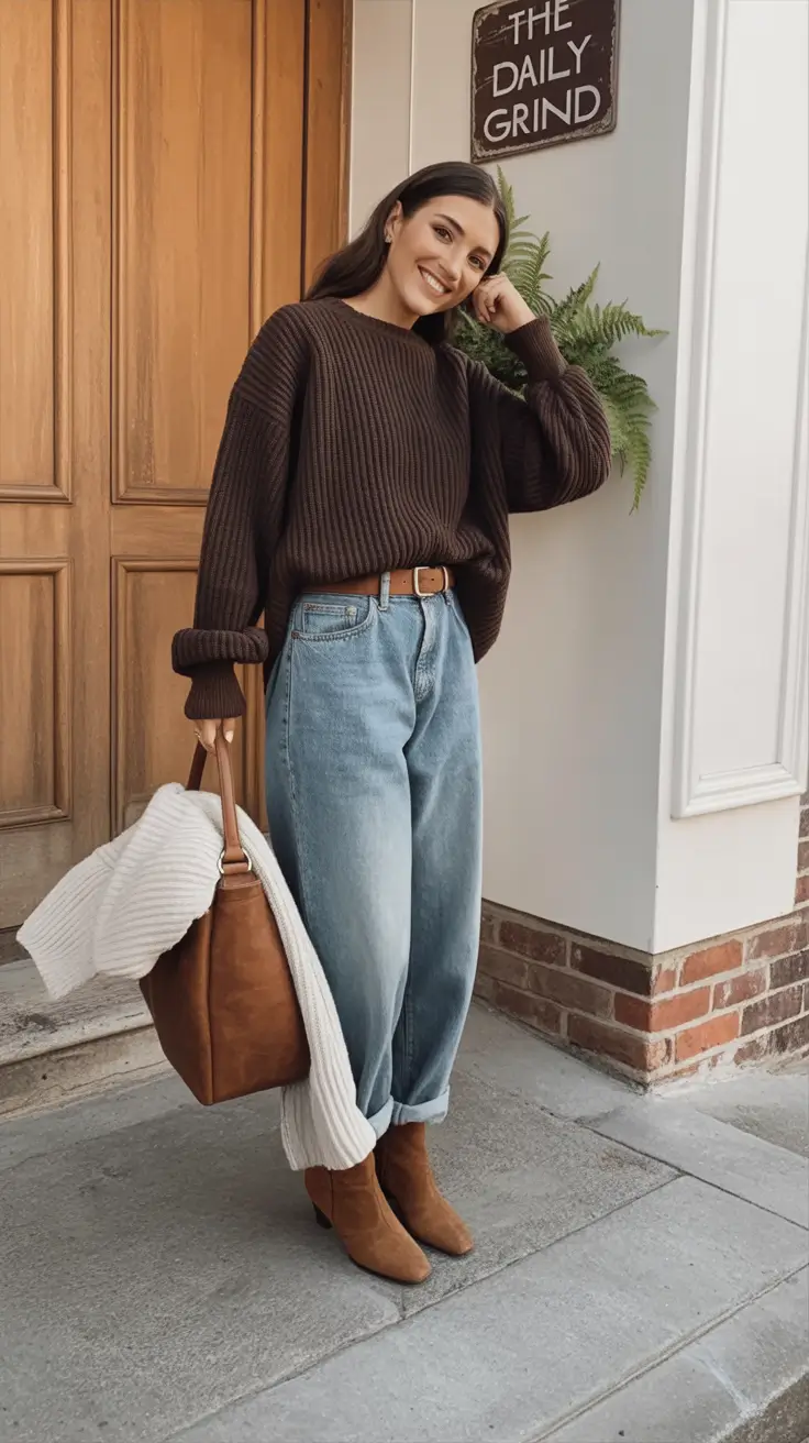 Winter Fashion Outfits 2025 / 2026 Trends Guide Cozy Knit with Relaxed Denim