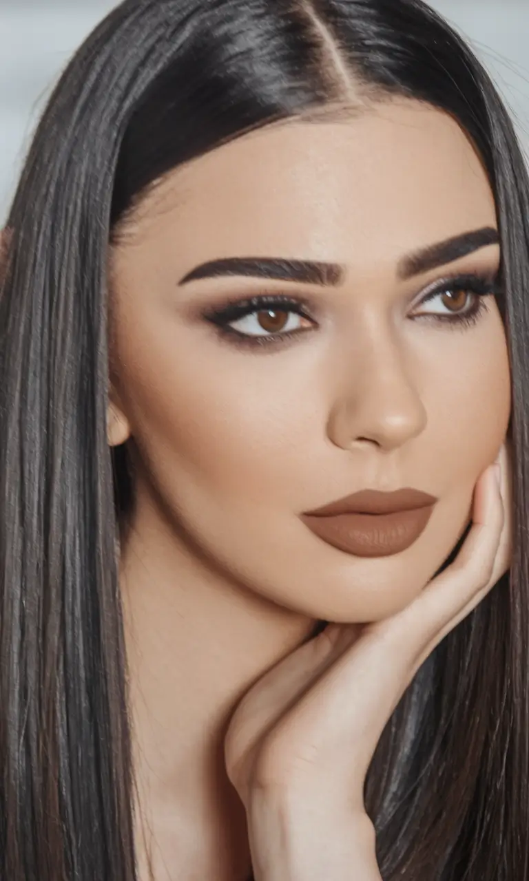 Winter Hair Colors 2025-2026 for Brunettes Ultra-Straight Dark Brunette