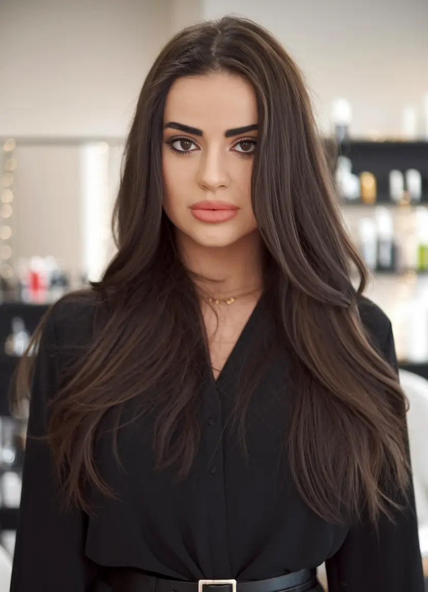 Winter Hair Colors 2025-2026 for Brunettes Classic Dark Brunette Elegance