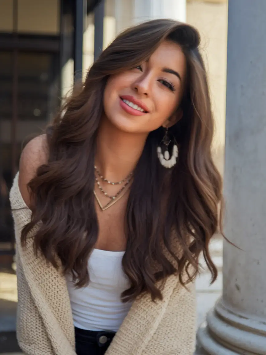 Winter Hair Colors 2025-2026 for Brunettes Soft Brunette Waves with Warmth