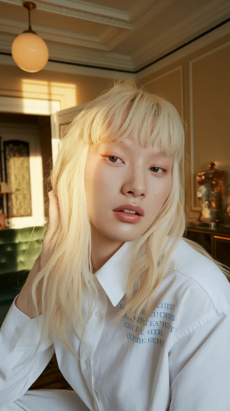 Winter Haircuts 2025–2026 Trends & Styles Blonde With Wispy Bangs