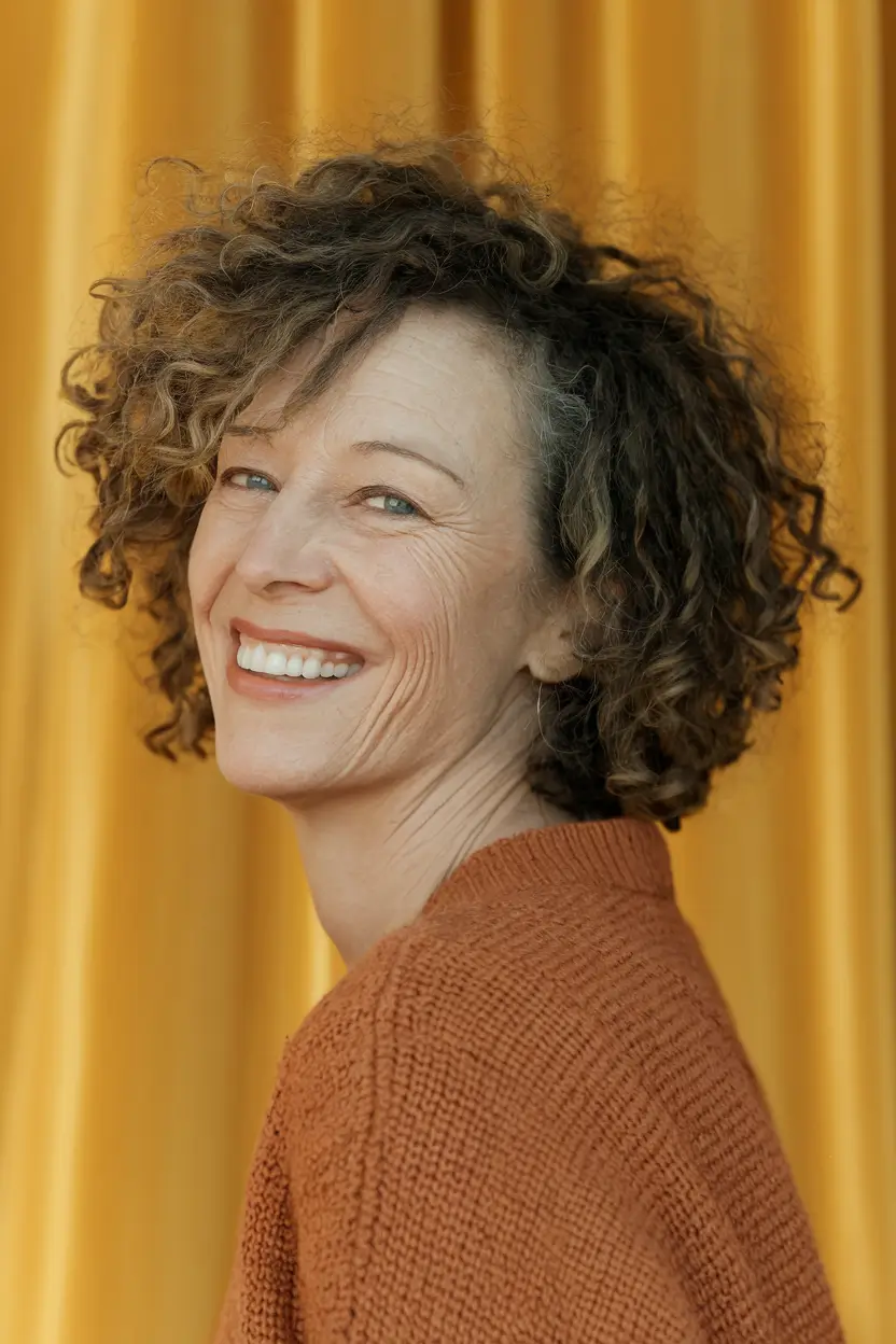 winter haircuts for women over 50 ideas 2025 / 2026 Soft Natural Short Curly Style