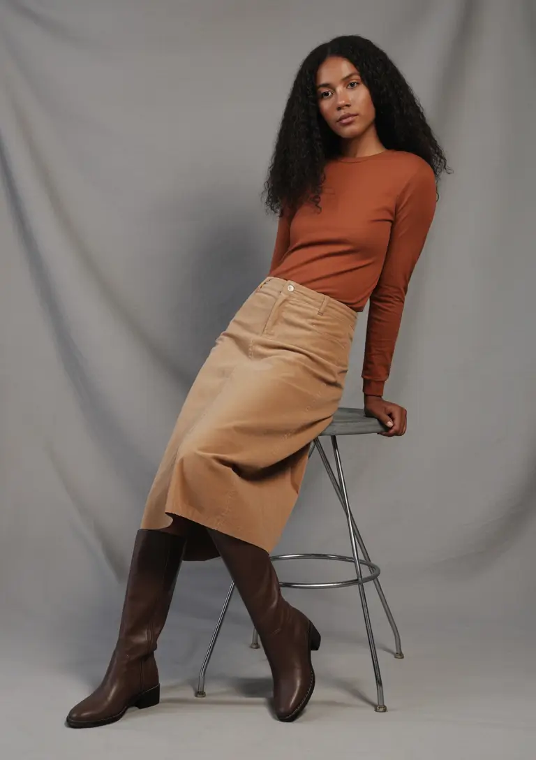Winter Office Outfits 2025 / 2026 Style Guide Earth Tones & Midi Skirt Classic