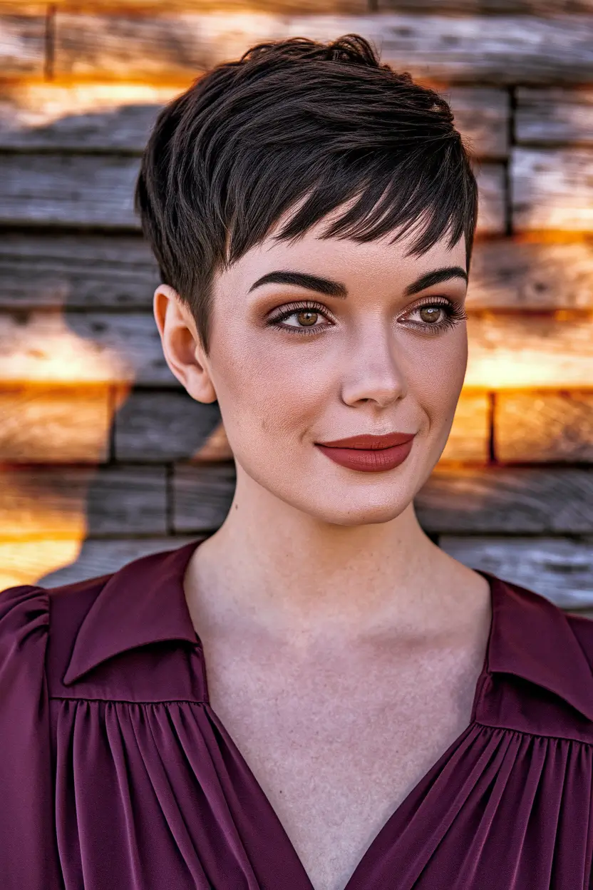 Winter Pixie Haircuts 2025–2026 Trends Classic Dark Pixie with Elegant Layers