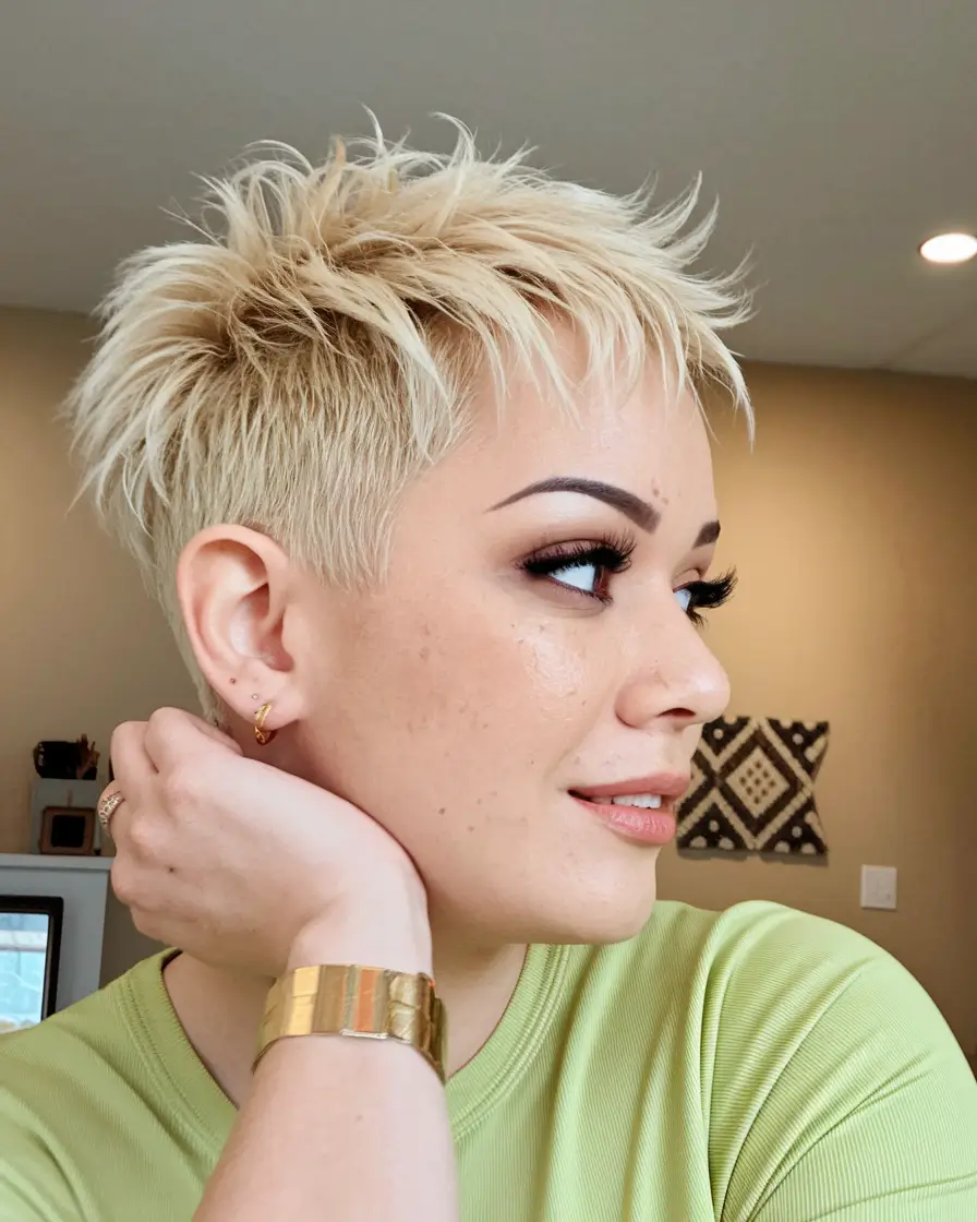 Winter Pixie Haircuts 2025-2026 Trends Spiky Blonde Pixie with Playful Volume