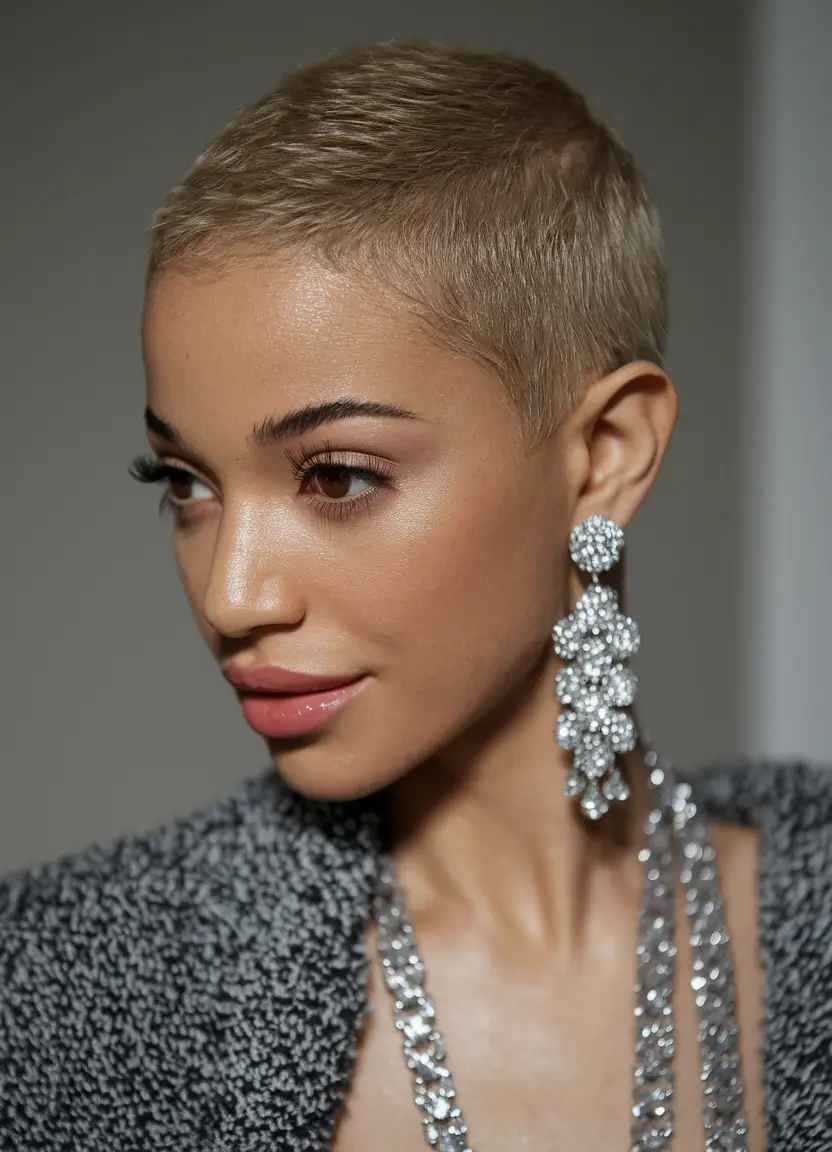 Winter Pixie Haircuts 2025–2026 Trends Platinum Buzz Pixie with Luxe Shine