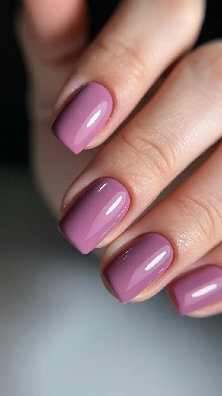 Acrylic Nail Trends Winter 2025-2026 Rosy Mauve Simplicity