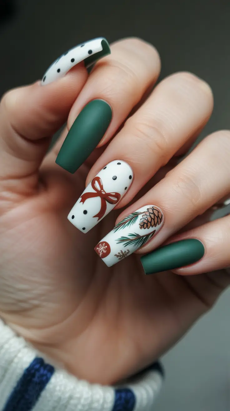 Best Christmas Tree Nails 2025 Nordic Green Charm