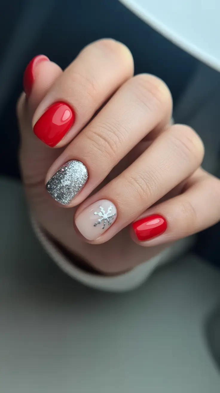 Best Christmas Tree Nails 2025 Classic Red Sparkle